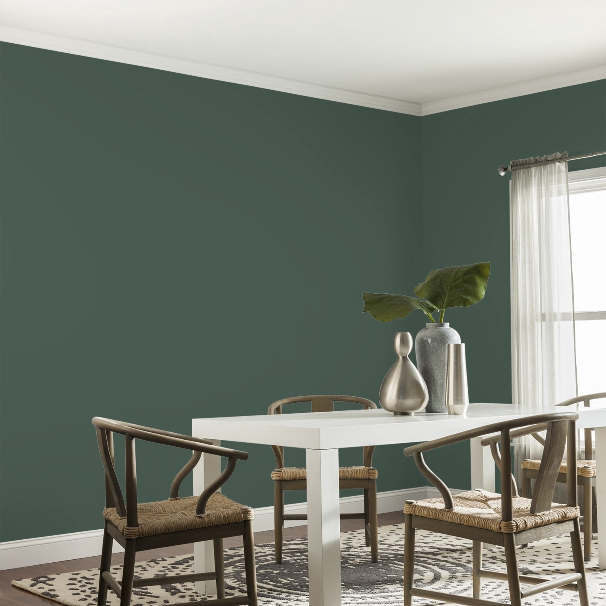 Glidden Fundamentals Dark Green Velvet Eggshell Interior Paint and Primer, 1 Gallon