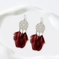 thumbnail image 4 of Waroomhouse Fine Craftsmanship Earrings 1 Pair Retro Bohemia Women Hook Earrings Feather Tassel Round Drop Earrings Palace Style Dangle Earrings Jewelry Gift, 4 of 8