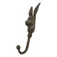 thumbnail image 5 of Pack Of 2 Cast Iron Farmhouse Rustic Whimsical Bunny Rabbit Wall Coat Hooks, 5 of 9