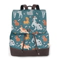 thumbnail image 1 of Disketp Dogs Mochila de Cuero para Mujer, Bolso de Espalda Antirrobo con Estilo para Viaje, Trabajo y Uso Diario, 1 of 4
