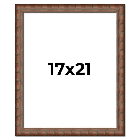 17x21 Dark Brown Bamboo Real Wood Picture Frame Width 1.5 inches | Interior Frame Depth 0.5 inches