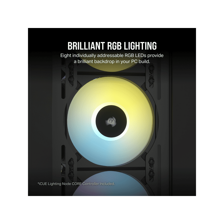 CORSAIR ICUE AF120 RGB ELITE 120mm PWM Triple Fan Kit ICUE Lighting Node Core Controller Airguide Technology I.11001522