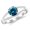 Platinum, variant on Curving Split Shank Diamond Engagement Ring with a 2 Carat Blue Diamond Heirloom Quality Center Platinum Size-5