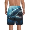 thumbnail image 3 of KLL 3D Realistic Shark Men's Casual Summer Beach Shorts Hawaiian Shorts with Pockets-Large, 3 of 5