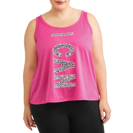 Women's Plus Active 'I Can' Scoop Neck Graphic Tank