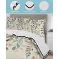thumbnail image 4 of Green Brown Botanical Summer Quilt Set Twin Size,Soft Quilted Bedding Set with 2 Pillow Shams,Farmhouse Eucalyptus Leaves Rustic Lightweight All Season Bedspread Coverlet for Bedroom 68"x86", 4 of 6
