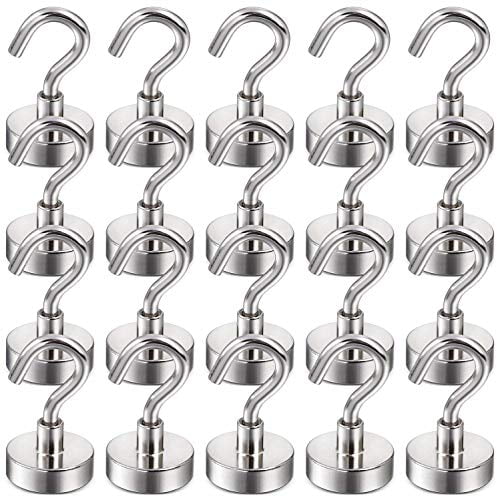 Pack of 4 Magnetic Hook Hanger/Grill Fridge Oven Cabinet Attach/Home Shop Office 