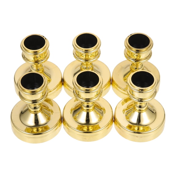 unbranded  6 Pcs Candle Holders Decorative Candlestick Trendy Home Golden