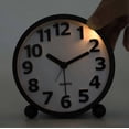 thumbnail image 5 of Black Silent Analog Alarm Clock,Black Metal Large 3D Digits,Non Ticking Table Clock with Night Light Bedside Alarm Clock 10.8cm, 5 of 5
