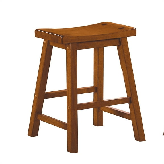 Xukmct 29" Wood Frame Backless Barstools Counter Height Stools for Home, Bar, Dining Room, Brown, 2 Pack