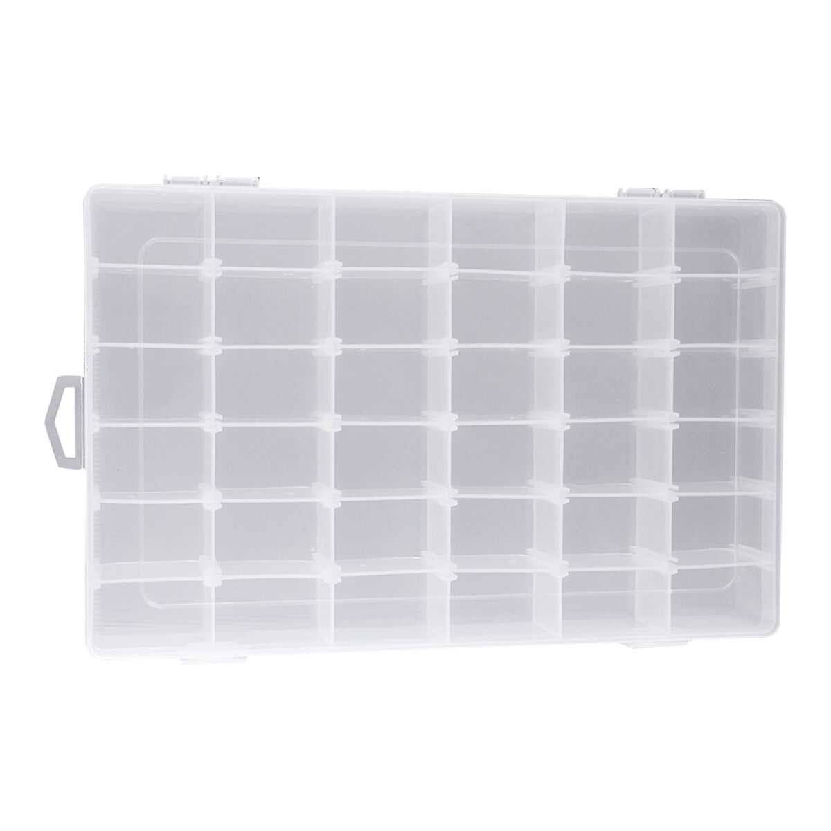 OULII 36Grid Clear Hard Plastic Adjustable Jewelry Organizer Box