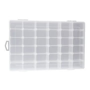 OULII 36-Grid Clear Hard Plastic Adjustable Jewelry Organizer Box Storage Container Case with Removable Dividers (Transparent)