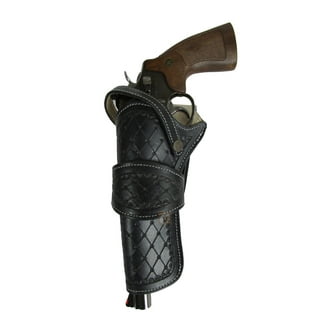Leather Holster Long Barrel Western Gun Cover Spikes Tooled Black