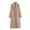 Khaki, variant on hoksml Women's Long Elegant Wool Blend Coat Two-Button Slim Fit Solid Color Overcoat with Turndown Collar Versatile Dressy Winter Coat with Pockets
