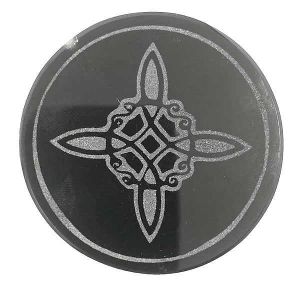 Nudo De Bruja Tallado En Obsidiana Grande Artesanal negro Alto / Ancho 9.3 cm x 9.3 cm