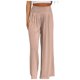 thumbnail image 1 of Pantalones boho de mujer con pierna ancha, cintura alta y fruncido - Cintura elástica, ligeros, pantalones informales de playa, 1 of 8