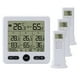 thumbnail image 2 of Billuyoard Termómetro digital Higrómetro con 3 sensores Sala de estar Colgante de pared LCD Temperatura Medidor de humedad Suministros para el Termómetros Blanco, 2 of 6