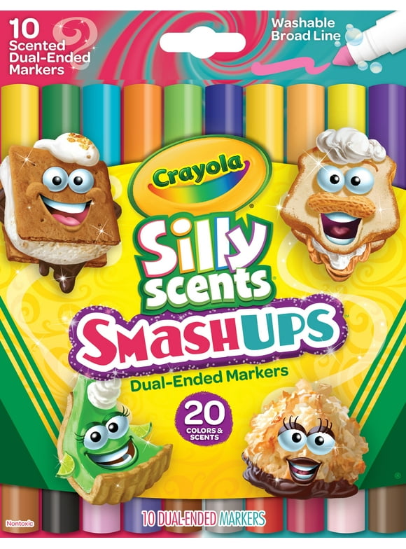 Crayola Washable Silly Scents Broad Line Markers, 10 Count, School Supplies, Gifts for Child