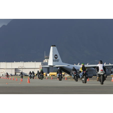- LAMINATED POSTER Riders accelerate on the straightaway of a motorcycle course during Track Day at Marine Corps Base Poster Print 24 x 36