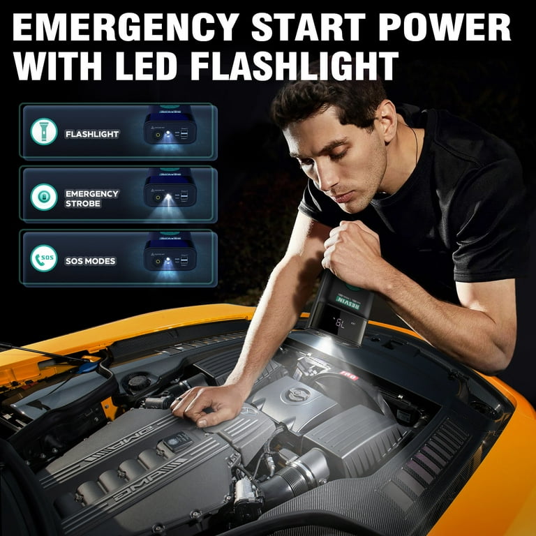 Car Jump Starter with Air Compressor, 120PSI Tire Inflator with Digital  Screen Pressure Gauge, 13500mAh 12V Battery Booster (for 8.0L Gas/  6.0LDiesel Engine) 