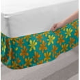 thumbnail image 2 of Flower Bed Skirt, Botanical Theme Lilies Pattern in Floral Design Orange Yellow Tones, Elastic Bedskirt Dust Ruffle Wrap Around for Bedding Decor, 4 Sizes, Dark Seafoam and Multicolor, by Ambesonne, 2 of 2