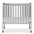 Dream On Me 2in1 Lightweight Folding Portable Crib, Pebble Grey