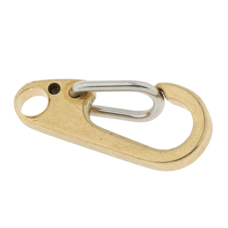 Brass Keychain Carabiner Clip with Eye Hole, Key 33mm 