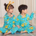 thumbnail image 1 of Conjunto de pijama de Pokémon para niños y niñas, ropa de dormir de manga larga, Pikachu, para el hogar qym unisex, 1 of 2