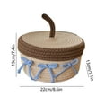 thumbnail image 3 of UUHYTG Rope Cake Shaped Storage Basket with Lid, Decorative Organizer for Toys Keys and Small Items in Bedroom Nursery or Living Room, Soft Flexible Space-Saving Storage, 3 of 6