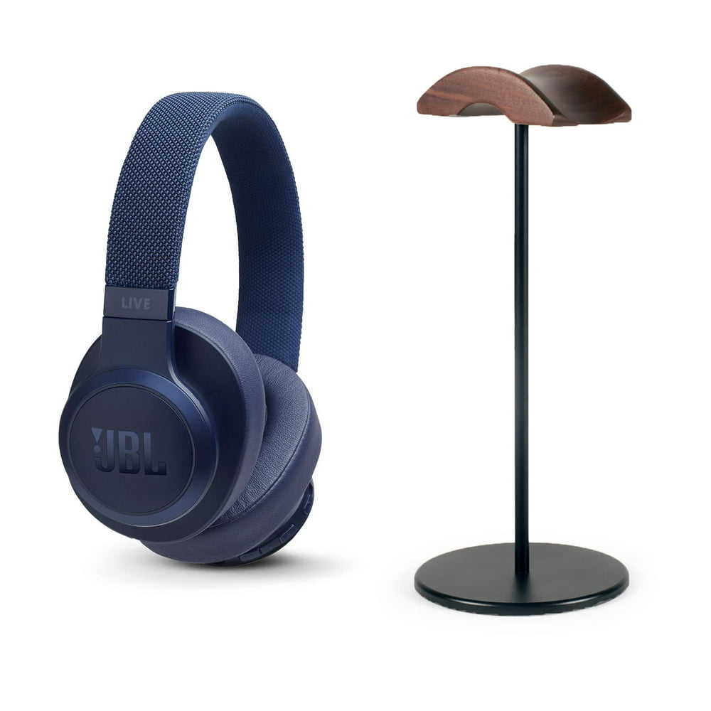 JBL Bluetooth Noise-Canceling Over-Ear Headphones, Blue, JBLLIVE500BTBLUAM-DIVVVI-HPSTAND