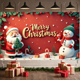 thumbnail image 2 of Festive Design Christmas Banner Holiday Decoration Santa Claus Snowman Christmas Tree for Holiday Celebration Indoor Party Decoration, 2 of 9