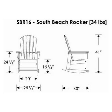 POLYWOOD® South Beach Recycled Plastic Adirondack Rocking Chair