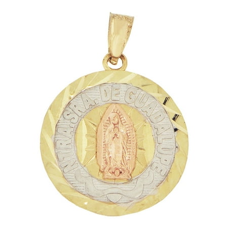 14k Tricolor Gold Small Virgin Mary Ntra Sra De Guadalupe Pendant Religious Sparkly Cuts 17mm - Small Virgin Mary Gold Pendant 14k Tricolor Gold Small Virgin Mary Ntra Sra De Guadalupe Pendant Religious Sparkly Cuts 17mm - Small Virgin Mary Gold Pendant