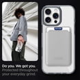 thumbnail image 5 of ELEHOLD Clear Magnetic Wallet Case For iPhone 16 , Mag Safe Compatible Transparent Hard PC + TPU Back Shockproof Protection Case Cover with Magnetic Card Holder ,Gray, 5 of 6