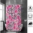 thumbnail image 4 of FREEAMG Bath Curtains Shower Curtain Floral Rose Bathroom Waterproof Machine Washable Fabric Decor Shower Curtains for Bathroom, 60x72 inch, 4 of 6