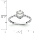 thumbnail image 3 of Primal Gold 10 Karat White Gold Heart Cubic Zirconia Ring, 3 of 5