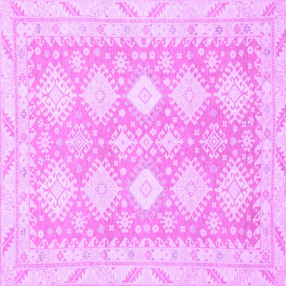 Ahgly Company Indoor Square Abstract Purple Modern Area Rugs, 5' Square