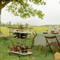 thumbnail image 3 of WHIFEA Wine Bar Cart, Small Rolling Serving Cart with Wine Rack and Glass Holders for Home Kitchen, Metal-Gold, 3 of 10