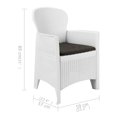 thumbnail image 4 of vidaXL 5 Piece Outdoor Dining Set Plastic White Rattan Look, 4 of 5