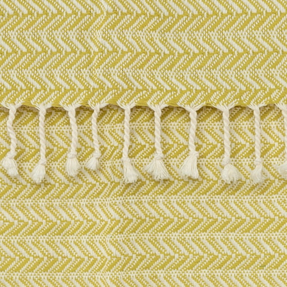 Rizzy Home Chevron Hand Loomed Woven Throw Citron/ Natural