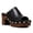 Black, variant on YDN Women's Open Peep Toe Mules Platform Wooden Block Heels with Studs Dressy Casual Slides Sandals Slip On Comfy Shoes Daily Size 7 Brown