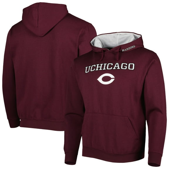 Men's Colosseum Maroon UChicago Maroons Arch & Logo Hoodie