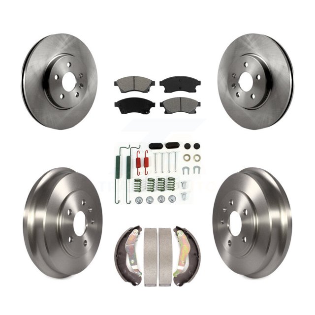 Transit Auto Front Rear Disc Brake Rotors Semi-Metallic Pads and Drum Kit (7Pc) for Car 2013-2014 Chevrolet Sonic RS K8S-102713