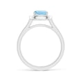 thumbnail image 2 of ANGARA Natural Classic Cushion Aquamarine Ring with Diamond Halo in 14K White Gold for Women (Size-6mm) | March Birthstone, Birthday, Anniversary, Jewelry Gift for Women | Natural Aquamarine Ring, 2 of 8