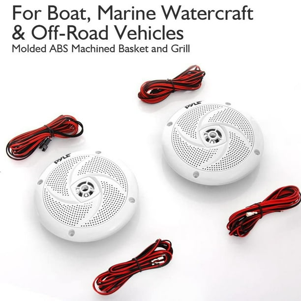 Pyle PLMRS53WL 5.25 Inch Waterproof Low Profile Marine Speakers