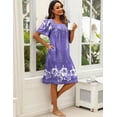 thumbnail image 3 of Oudiya House Dress for Women with Pockets Moomoo Dresses Short Sleeve Mumu Nightgown Button Down Sleepwear, S-3XL, 3 of 6