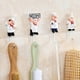 thumbnail image 5 of Paquete de 4 ganchos de pared de figuras de cocinero francés de resina colgador de gancho de soporte de pared decorativo para cocina (estilo surtido) Afortunado Sencillez, 5 of 5