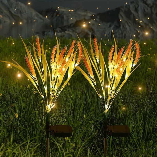 Luces De Flores Con Energía Solar Para Exteriores, Resistente Al Agua, Luz De Estaca Para Orejas De Arroz Y Trigo, Decoración Para Exteriores Para Jardín, Césped, Acción De Gracias 2 Uds. Scienceny HA036781-00