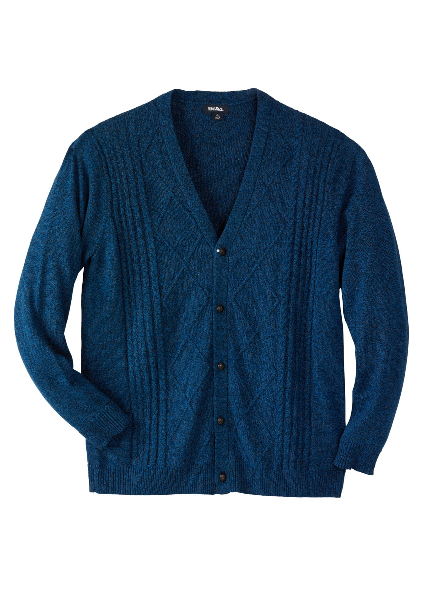 Kingsize Men's Big & Tall Shoreman's Cardigan Cable Knit Sweater