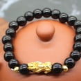 thumbnail image 3 of Pulsera china con cuentas Pixiu Bling Bling Pulsera de tropas valientes y riqueza color negro, 3 of 3